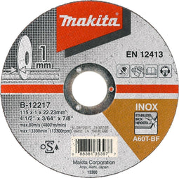 Makita B-46931 Doorslijpschijf 125x22,23x1,6mm RVS