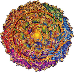 UNIDRAGON Houten Puzzel Voor Volwassenen Mandala - Onuitputtelijke Overvloed - 700 stukjes - Royal Size 45x45 cm