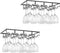Wijnglazenhouder - 2 Stuks - Zwart - 12 Glazen - 40 cm x 22,5 cm x 6 cm - Wijnglazenrek -