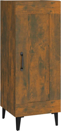 vidaXL - Dressoir - 34,5x34x90 - cm - bewerkt - hout - gerookt - eiken