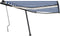 vidaXL - Luifel - handmatig - uittrekbaar - met - LED - 400x350 - cm - blauw - en - wit