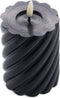 swirl led kaars zwart 10x7,5cm