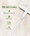 Just Green - USB C naar Lightning recyclebare kabel 1,2 m 3A - Wit
