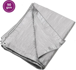 vidaXL - Dekzeil - 90 - g/m² - 4x6 - m - HDPE - grijs