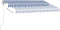 vidaXL - Luifel - vrijstaand - automatisch - 350x250 - cm - blauw - en - wit
