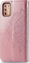 Hoesje Met Pasjeshouder Geschikt voor Motorola Moto G9 Plus - Mandala Bookcase - Roze