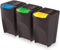 Set van 3x kunststof afvalscheidingsbakken antraciet/donkergrijs van 35 liter - Scheidingsprullenbakken