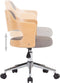 vidaXL - Eetkamerstoel - draaibaar - gebogen - hout - en - stof - taupe
