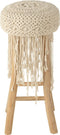 J-Line stoel Fringes Macrame - hout - wit