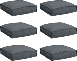 vidaXL - Zitkussens - voor - Pallet - 6 - stuks - Antraciet - 40x40x8 - cm - Oxford - Stof