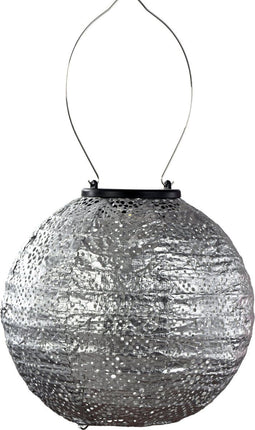 Lumiz Solar Buitenlamp - Buitenverlichting - Lampion - Solar Tuinverlichting - Topaze Rond - 20 cm - Zilver