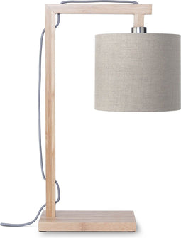 GOOD&MOJO Himalaya - Tafellamp - Bamboe/Linnen - 29x18x47 cm - Bruin/Taupe