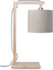 GOOD&MOJO Himalaya - Tafellamp - Bamboe/Linnen - 29x18x47 cm - Bruin/Taupe