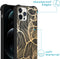 iMoshion Hoesje Geschikt voor iPhone 12 Pro Max Hoesje Met Koord - iMoshion Design Hoesje met Koord - Goud / Zwart / Golden Leaves