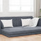 vidaXL - Ligbed/Bank - 2-in-1 - Donkergrijs - 213x144x60 - cm - Fluweel