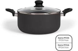 Livoo MEP150N - 24 cm Dutch oven - Aluminium met antiaanbaklaag - Zwart