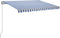 vidaXL - Luifel - handmatig - uittrekbaar - met - LED - 400x300 - cm - geel - en - wit