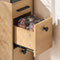 SoBuy NSR13-N - Keukenwagen - 3 Laden - Wood Composite - Naturel/Zwart