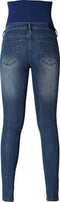 Supermom Jeans - Zwangerschap - Verstelbare tailleband - Blauw (Maat 29)
