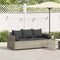 vidaXL - Tuinbank - 3-zits - met - kussens - poly - rattan - lichtgrijs