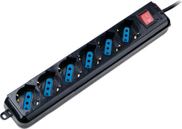 Power Socket - 6 Sockets with Switch Ewent EW3925 Schuko Black