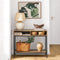 SoBuy Bijzettafel - 2 Opbergvakken - Stalen Frame - 100 x 40 x 80 cm - Hout/Metaal