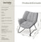 tectake® Loungefauteuil Kjeld - Relaxfauteuil - Bouclé bekleding - Lichtgrijs