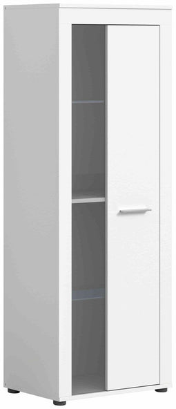Furnilux Jam - Vitrinekast - Deels open deels dichte kast - Wit - 35x60x159cm