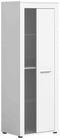 Furnilux Jam - Vitrinekast - Deels open deels dichte kast - Wit - 35x60x159cm