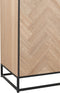 J-Line dressoir 4 Deuren Zigzag - hout/metaal - naturel/zwart