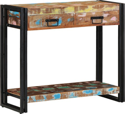 vidaXL - Console - Tafel - - - Meerkleurig - Massief - Gerecycled - Hout - en - Metaal