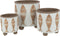 J-Line bloempot Vis - cement - wit/beige - 3 stuks