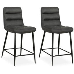 MX Sofa Lena – Barstoelen – Antraciet – Set van 2