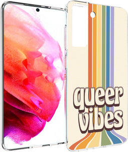 imoshion Hoesje Geschikt voor Samsung Galaxy S21 FE Hoesje Siliconen - imoshion Design hoesje - Meerkleurig / Queer Vibes