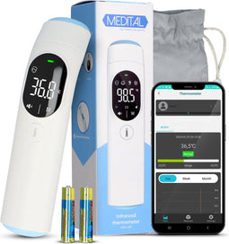 Medital F20 - Digitale Oorthermometer - Voorhoofd- en oormetingen - Inclusief app