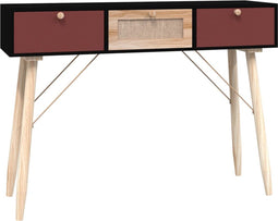 vidaXL - Wandtafel - met - lades - 105x30x75 - cm - bewerkt - hout