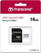 Transcend microSDHC 300S - 16GB - Klasse 10 - Zilver