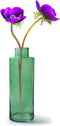 Jodeco Bloemenvaas Willem - transparant groen glas - 11,5 x 26 cm - fles vorm vaas