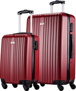 Slazenger Kofferset 2 Delig - Handbagage Trolley en Ruimbagage Koffer (S + M/L) - ABS Hardcase - 360° Wielen - Cijferslot - Rood