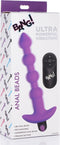 XR Brands Vibrating Silicone Anal Beads and Remote Control purple