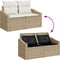 vidaXL - 2-zits - tuinbank - met - opbergruimte - en - kussens - - - beige - poly - rattan