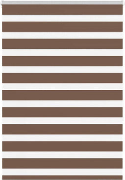 vidaXL - Zebra - rolgordijn - 110x150 - cm - stofbreedte - 105,9cm - polyester - bruin