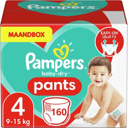 Pampers Baby-Dry Pants - Luierbroekjes - 360° pasvorm en superabsorberende kern - Maat 4 (9-15 kg) (80 stuks)