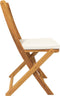 vidaXL - Vouwtuinstoelen - met - Witte - Kussen - 2 - stuks - van - Massief - Acaciahout