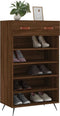 vidaXL - Schoenenkast - 60x35x105 - cm - bewerkt - hout - bruin - eikenkleur