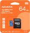 ADATA Premier microSDXC - 64GB - UHS-I Class 10 V10 A1 - (1 stuk)