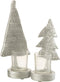 J-Line kaarshouder Kerstboom - kunststof - zilver - large