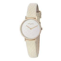 Pierre Cardin Belleville PC Monogram CBV.1500 Horloge - Leer - Crème - Ø 31 mm