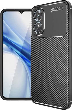iMoshion Hoesje Geschikt voor Oppo A17 Hoesje Siliconen - iMoshion Carbon Softcase Backcover - Zwart
