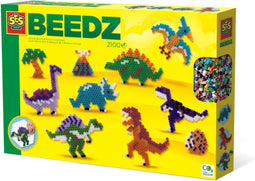 SES Beedz - Dino Wereld - 2100 strijkkralen met legbord - PVC vrij - dino thema - strijkkralen jongens - Dinosaurus
